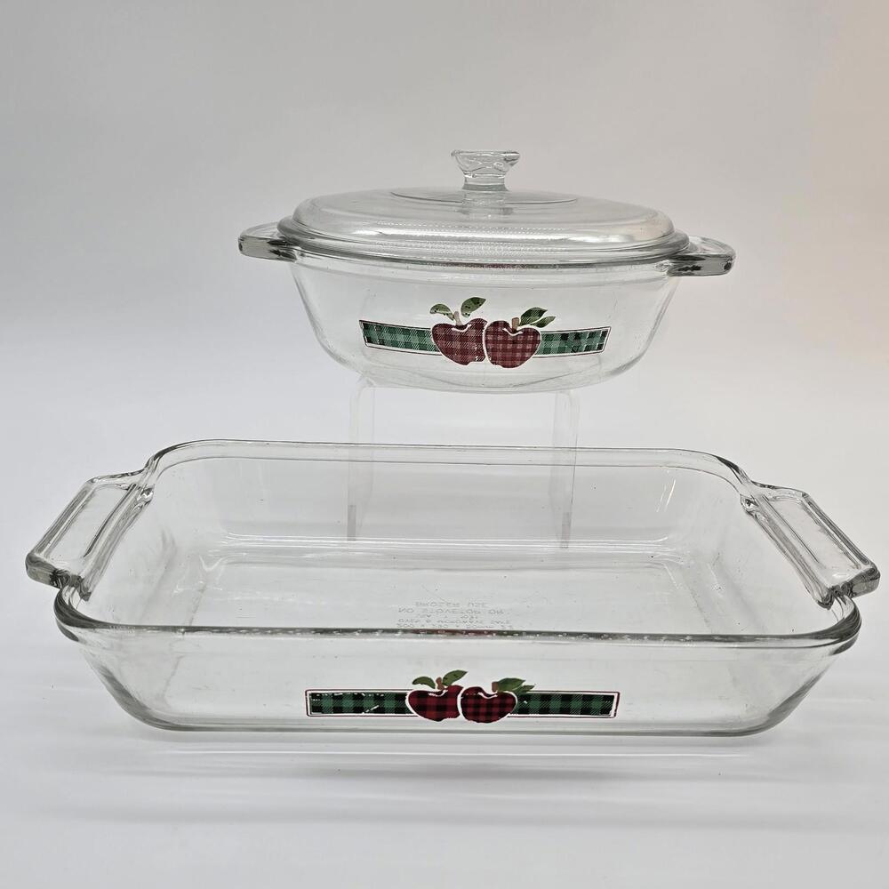 Anchor Hocking Applejack Casserole And Baking Dish 1970's